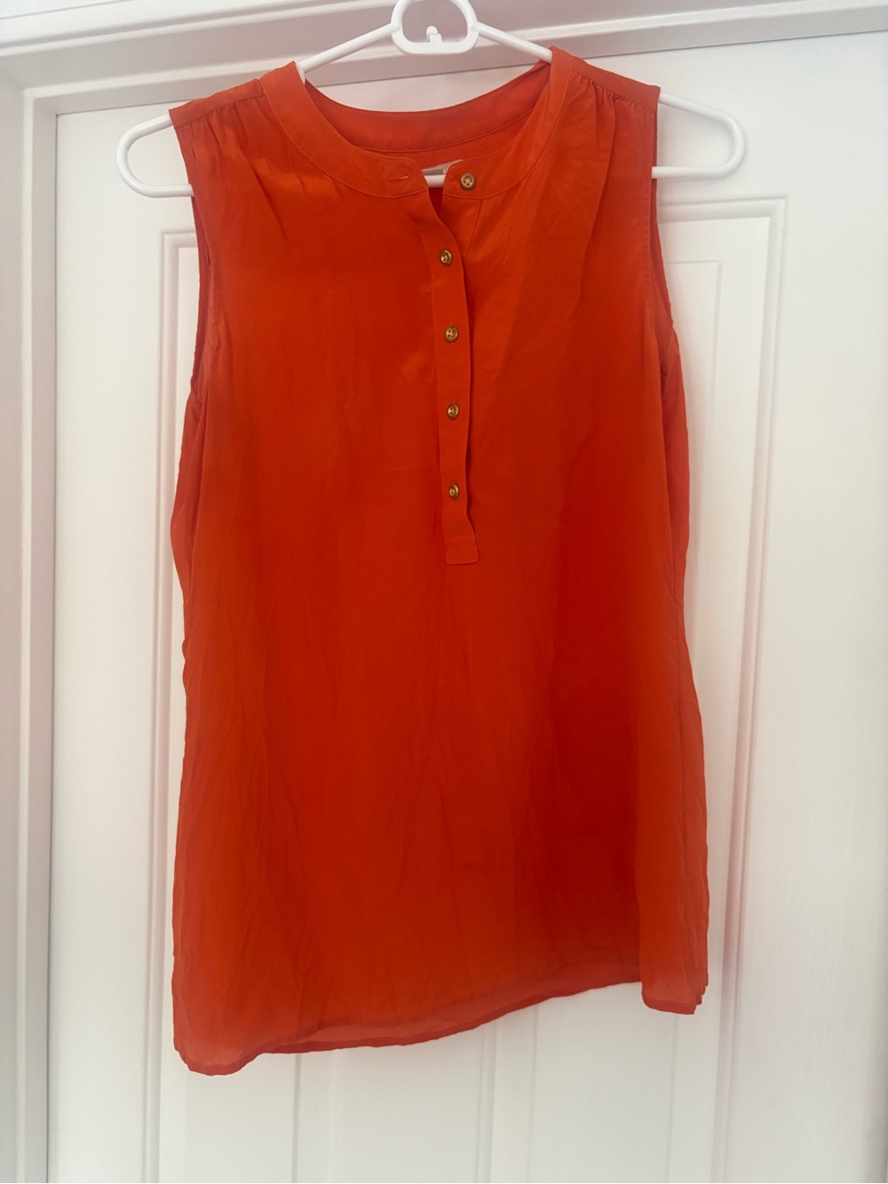 Banana Republic Sleeveless Button-Front Shell Top - Orange